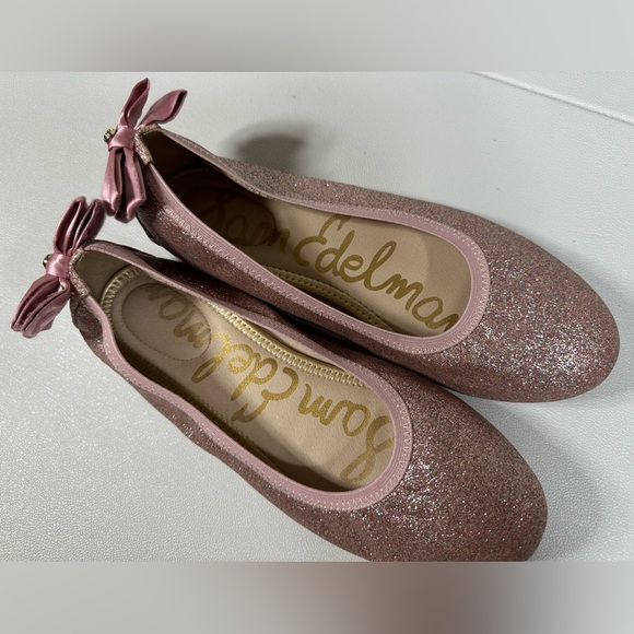 Sam Edelman Felizia Esmeralda Glitter Bow Ballet Flats - Picture 2 of 8